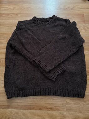 Abercrombie & Fitch Women's Crewneck Sweater in Dark Brown